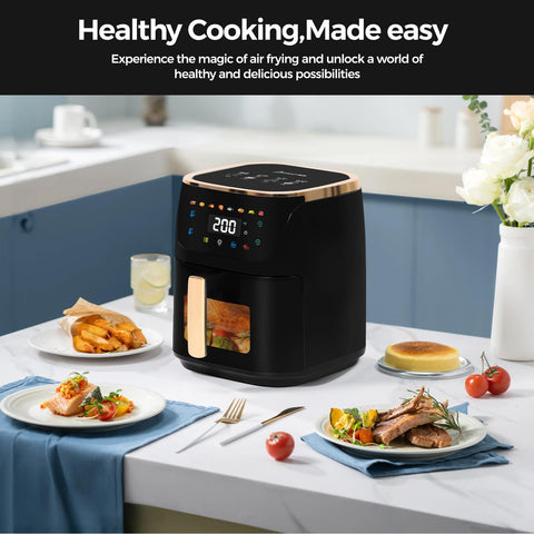 Panana 8QT air fryer in a family meal setup