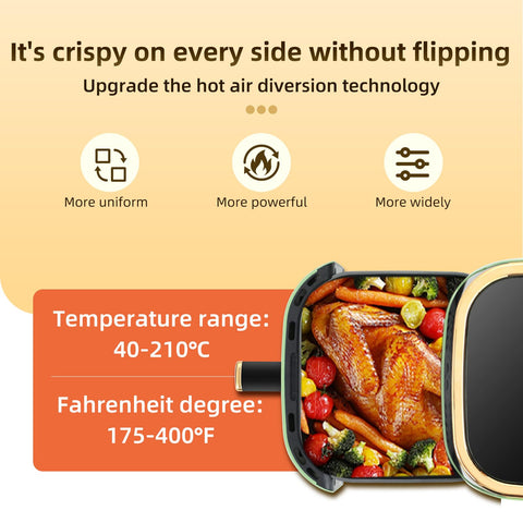 Panana 8qt air fryer interior light to monitor cooking progress.