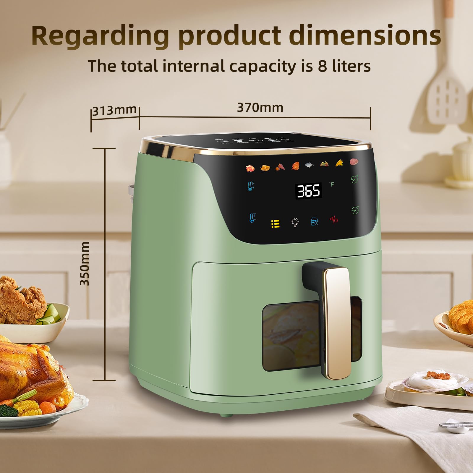 Panana 8qt air fryer nonstick coating for easy cleanup.