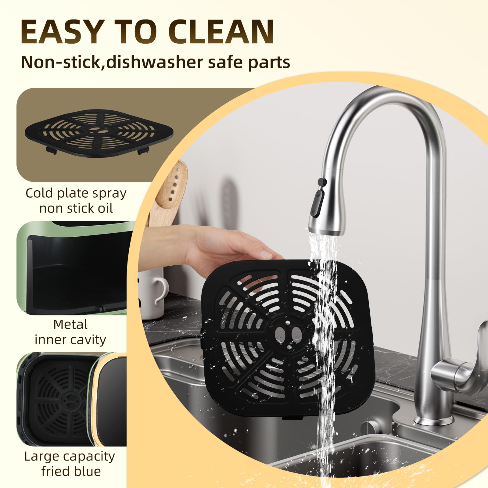 Panana 8qt air fryer visible window to check browning safely.