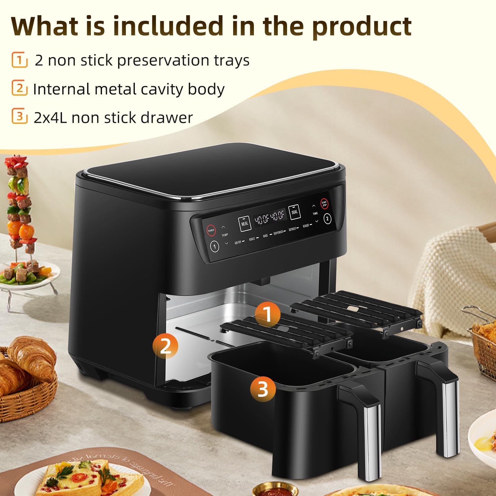 Panana air fryer wide temperature range supports many recipes