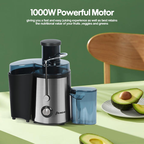 Panana Juicer showcases dual speed control for soft and hard produce.