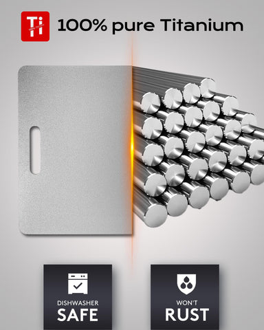 Panbemer titanium cutting board side profile—warp-resistant and long-lasting.