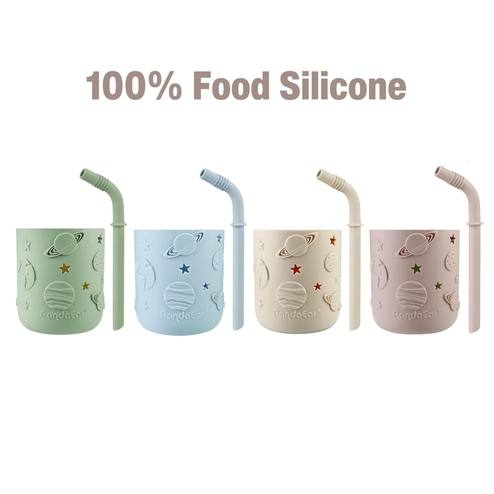 PandaEar clear food-grade glass shows drink color and level