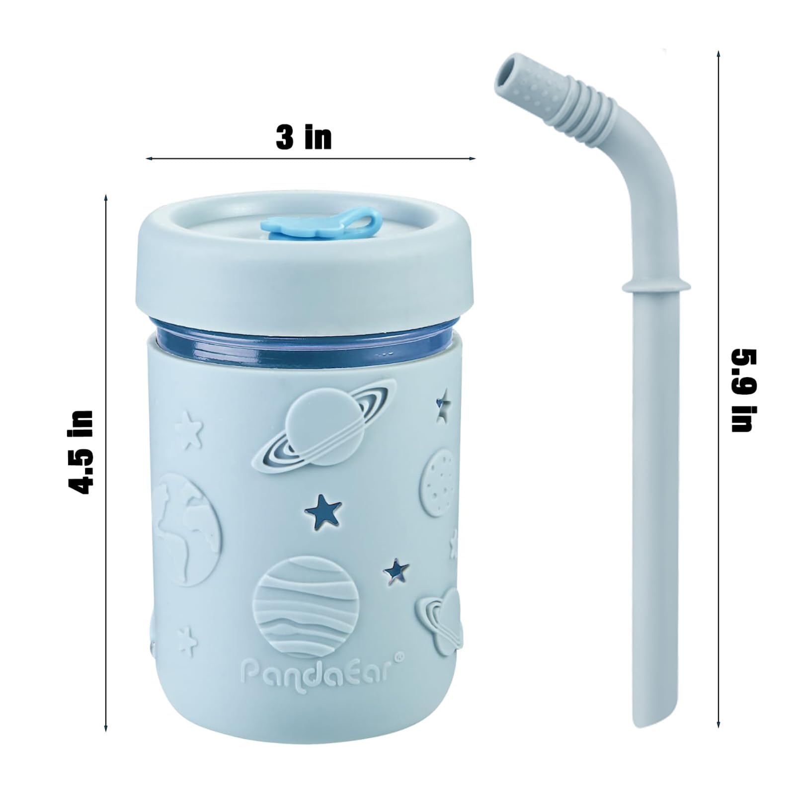 PandaEar soft silicone straw for gentle sipping and easy cleaning