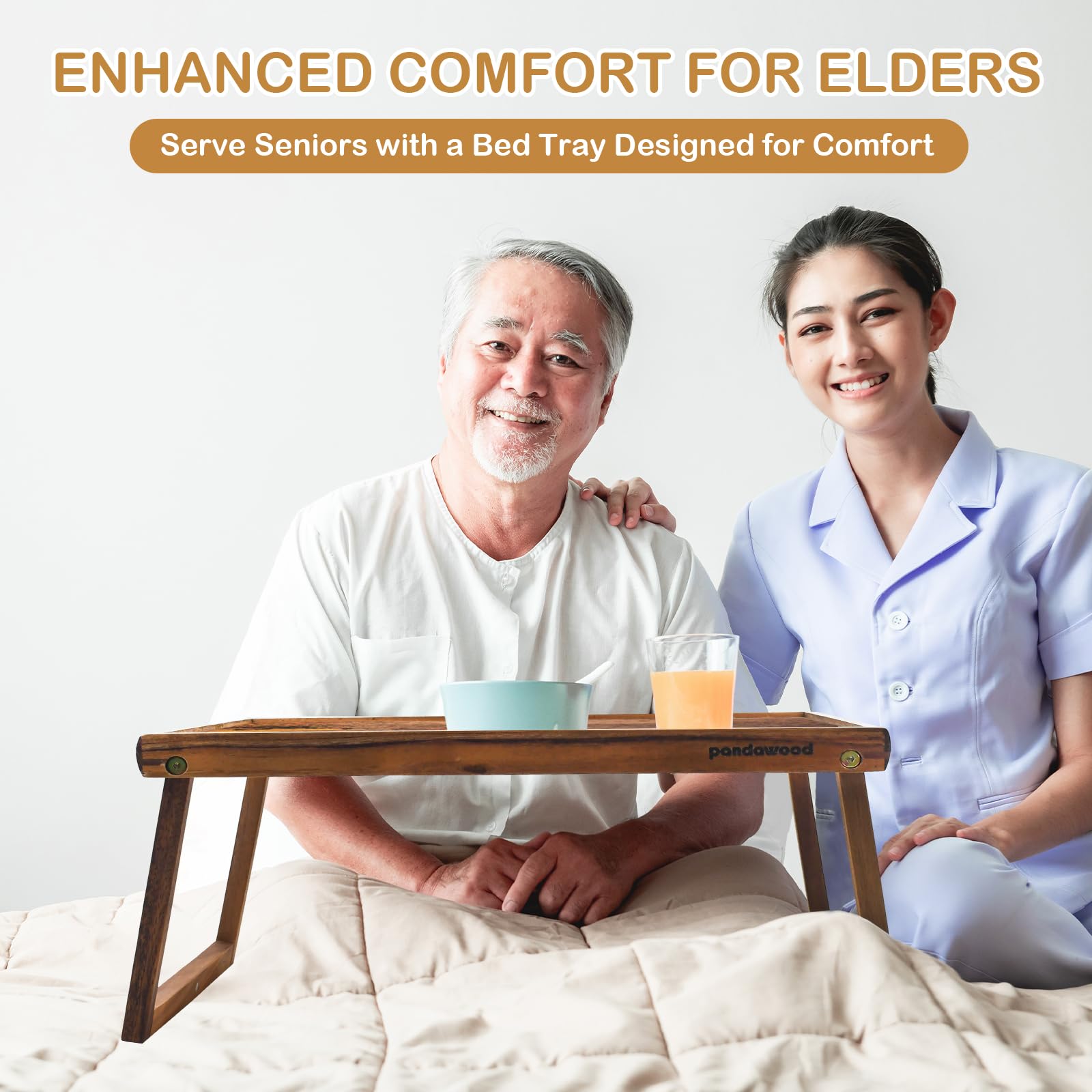 PANDAWOOD elevated edge keeps cups, remotes, and devices securely in place.