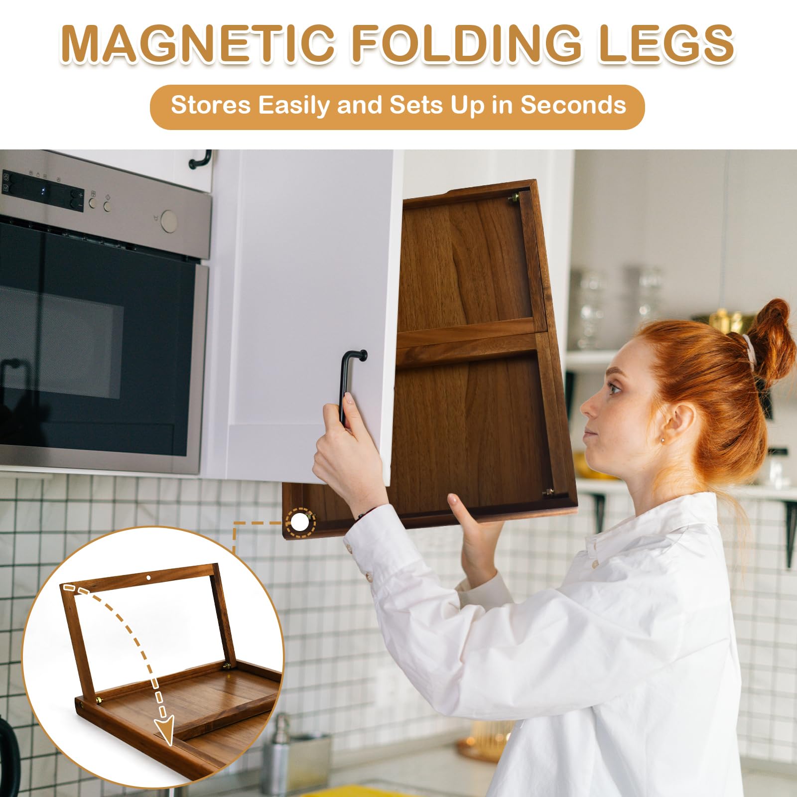 PANDAWOOD magnetic folding legs enable safe storage and fast collapse.