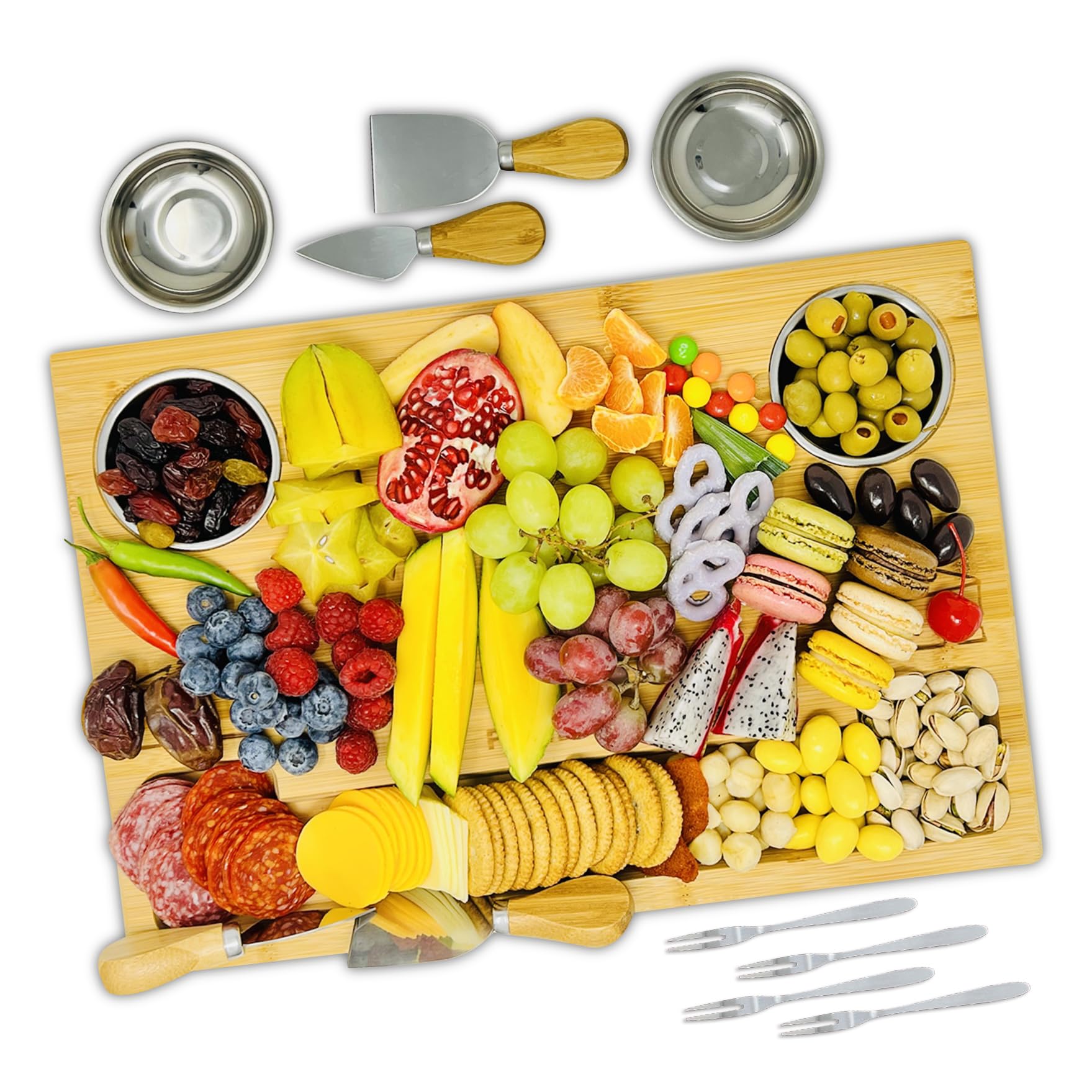 PandPal bamboo cutting board doubles as a stylish serving tray