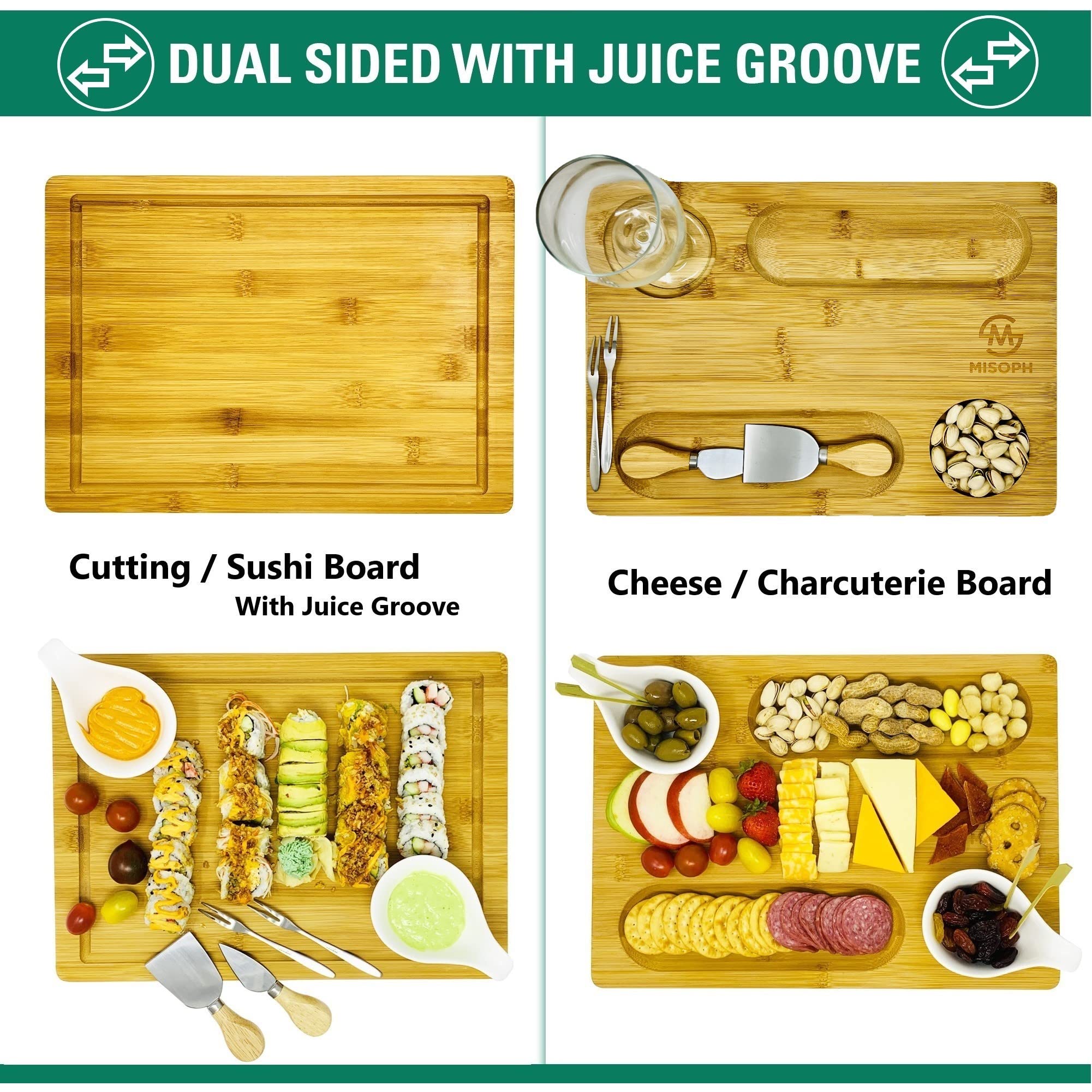 PandPal wood serving tray for wine glasses keeps drinks steady during setup