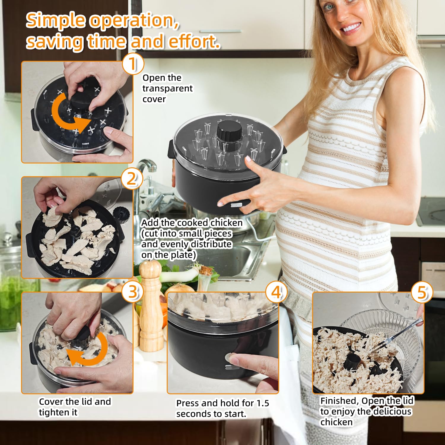 PANGPENG Shredder includes brush and fork for simple manual cleaning.