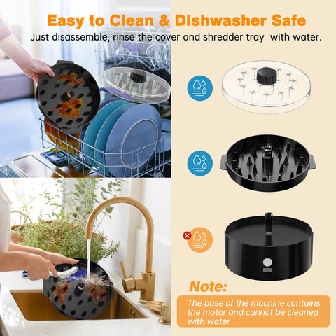 PANGPENG Electric Chicken Shredder components are dishwasher safe for easy cleanup.