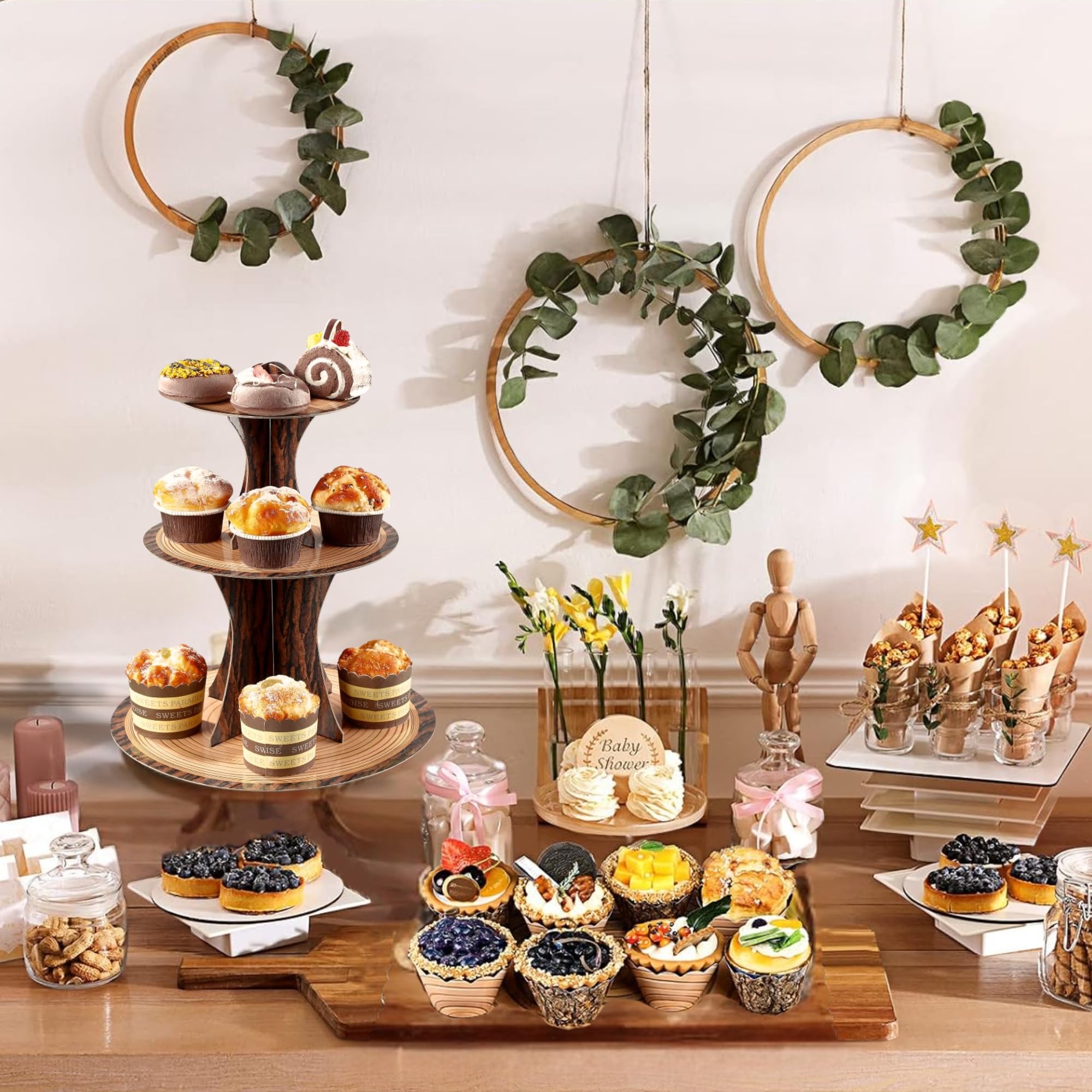 Pangu double dessert table stand ideal for large celebrations.