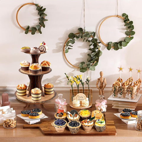 Pangu double dessert table stand ideal for large celebrations.