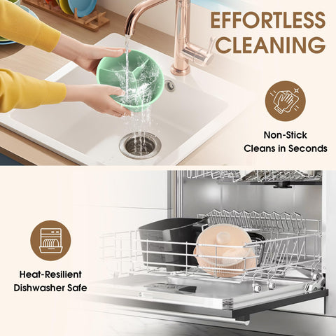 PANIMOSI dishwasher-safe steamer on top rack for easy cleanup.