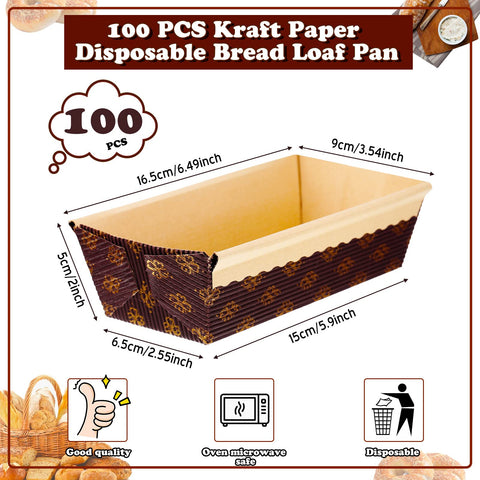 Panitay disposable loaf pans, 100-pack, convenient for quick bake and serve