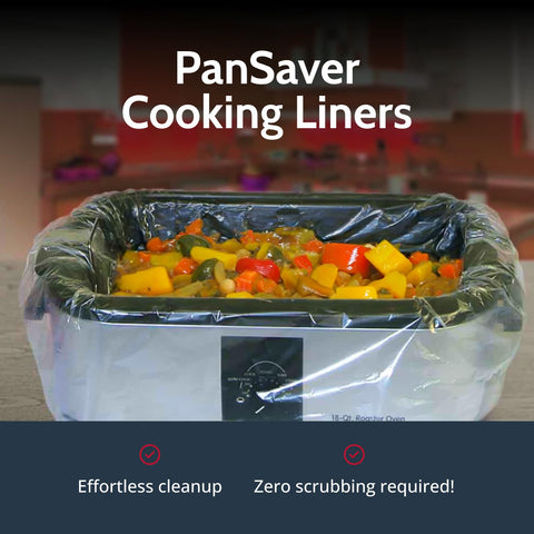 PanSaver cooking liners in an 18-qt setup deliver mess-free roasting