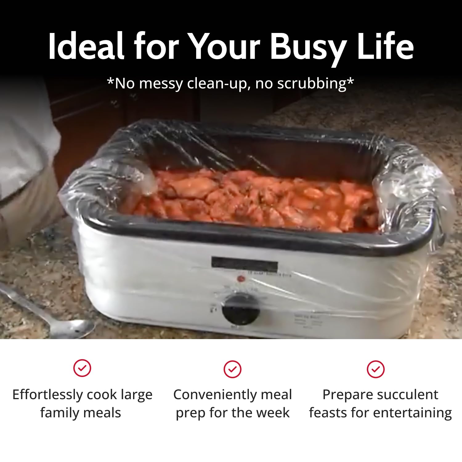 PanSaver cooking liners for a 22-qt roast help prevent sticking and easy cleanup
