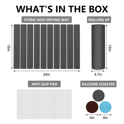 PantaArea porous surface dries dishes fast while protecting countertops.