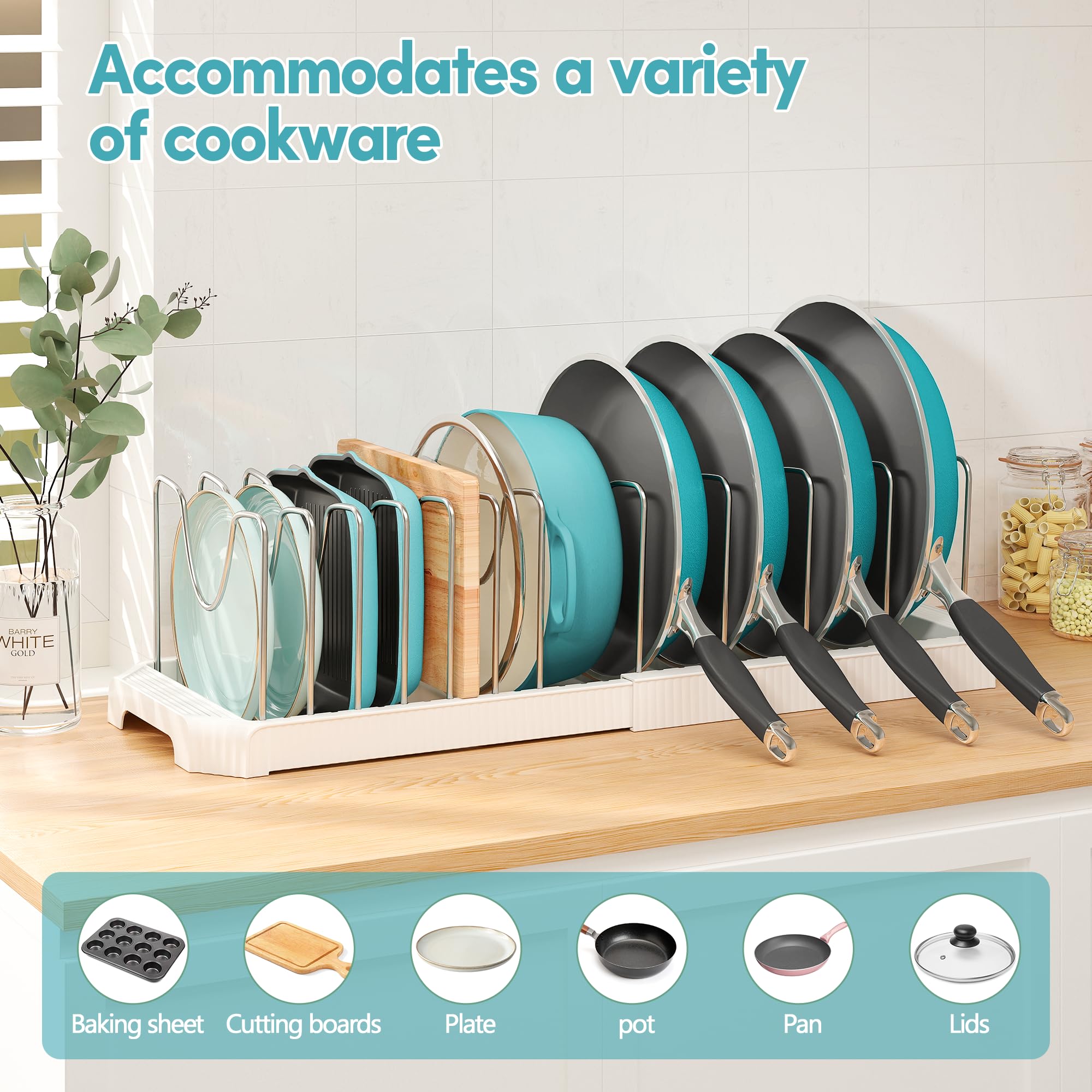 Pantasia baking sheet and cutting board storage keeps essentials accessible