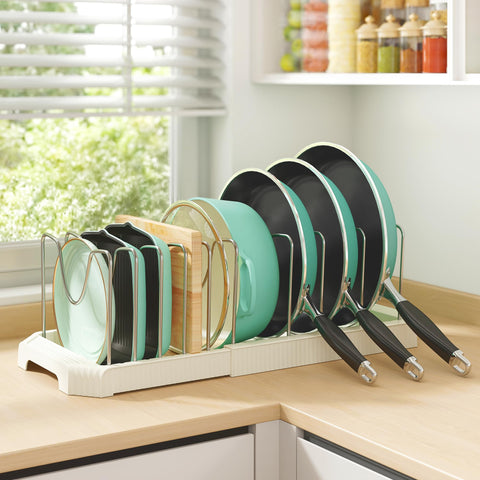 Pantasia cabinet organizer offers multi purpose storage for pots lids boards and sheets