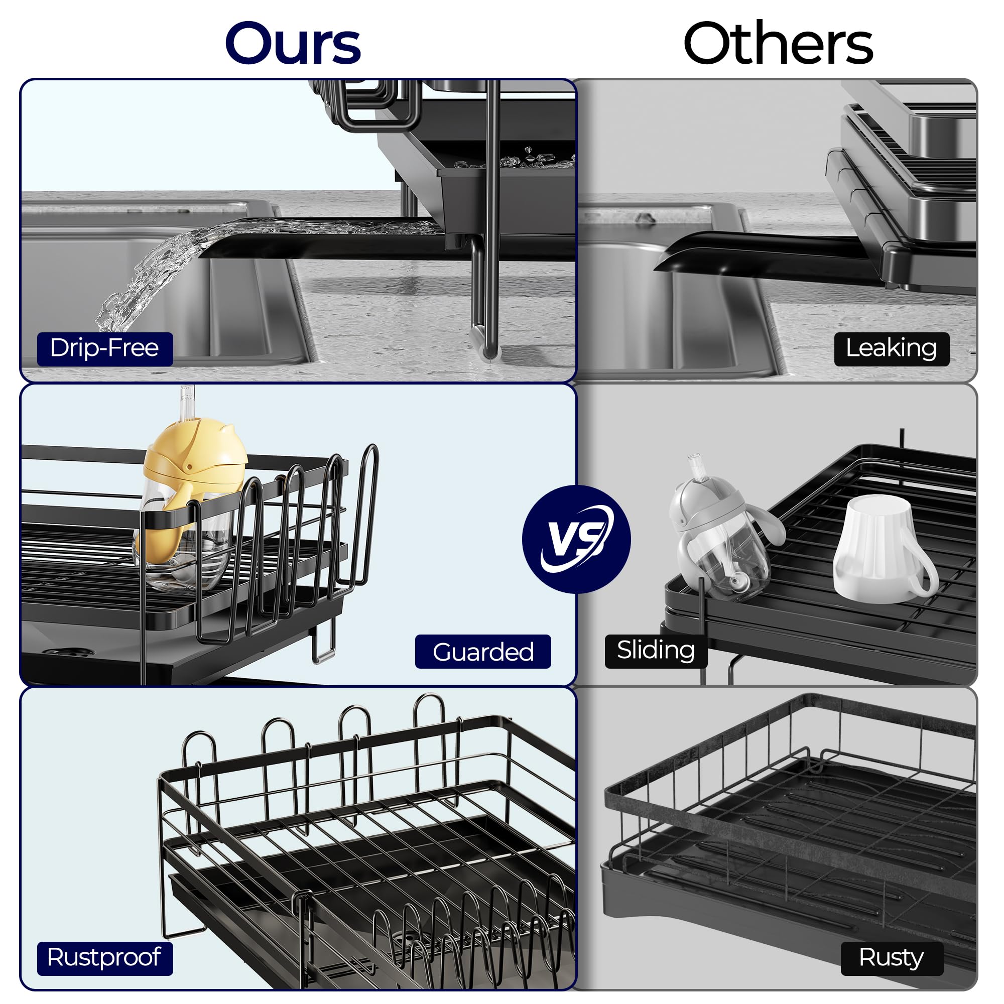Pantasia cup holder tray secures mugs during drying