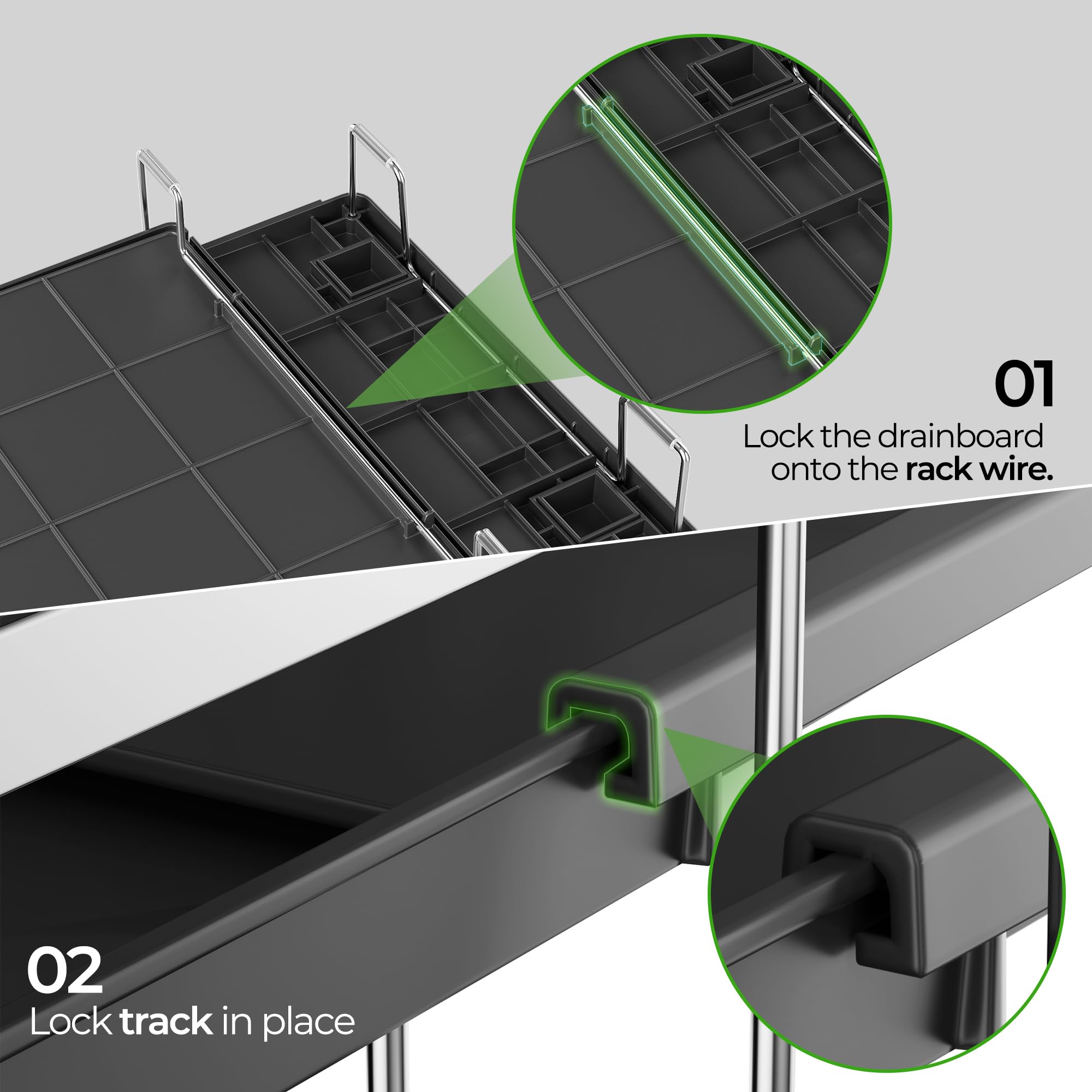 Pantasia Easy-clean stainless steel rack for quick rinse and air-dry.