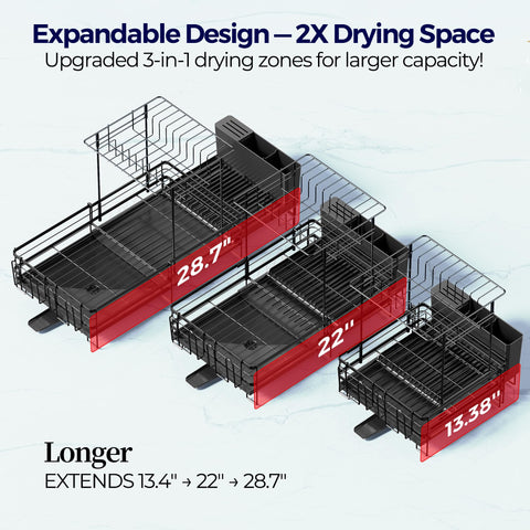 Pantasia dish rack angled drainboard channels water to sink