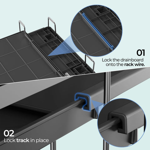 Pantasia dish rack removable utensil holder for easy sorting