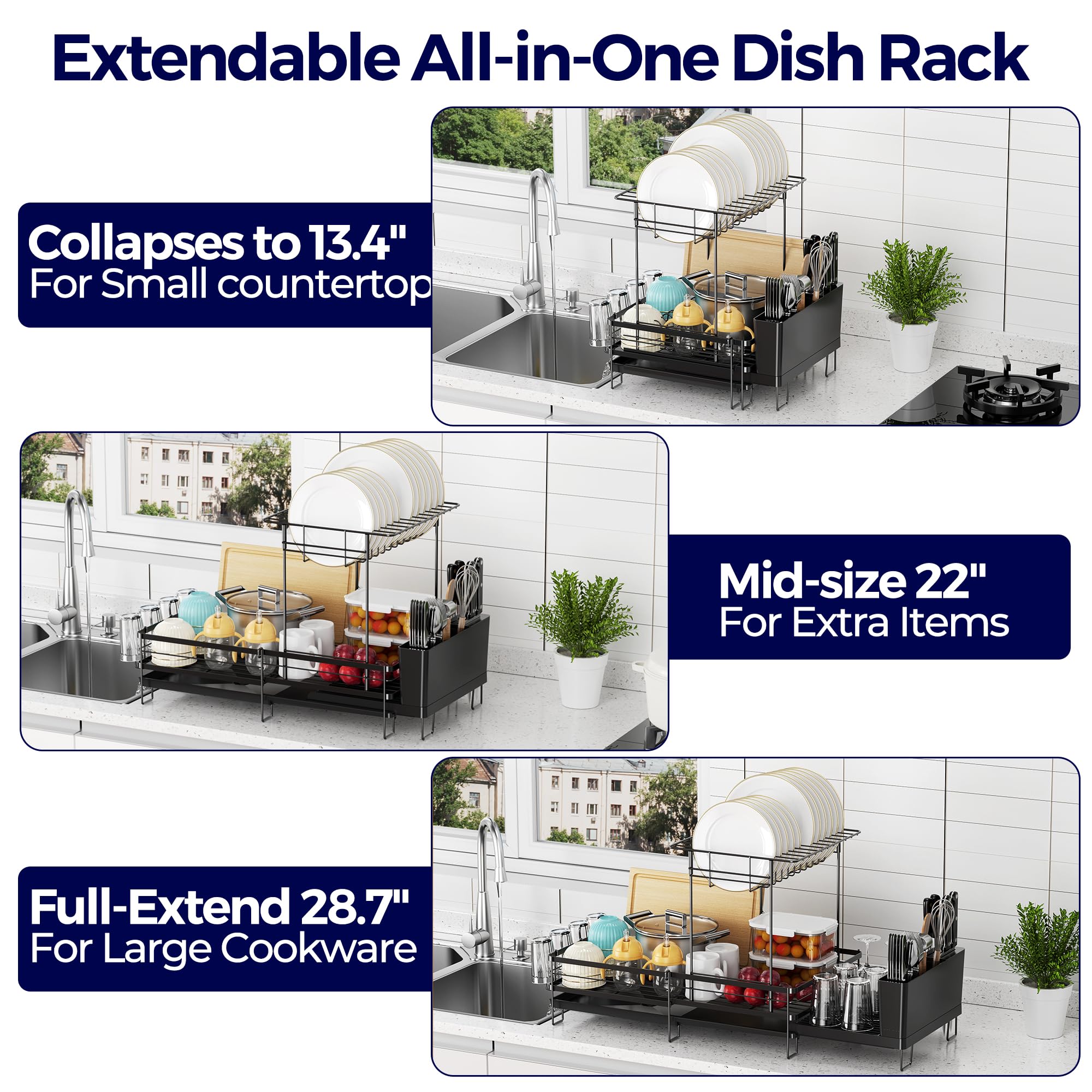 Pantasia dish rack plate slots organizing 11 plates neatly dry