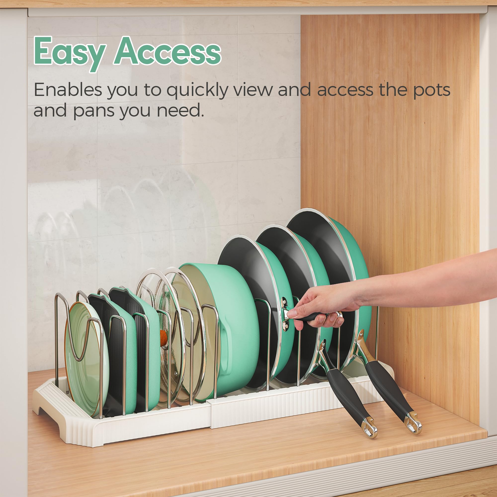 Pantasia horizontal space saver frees cabinet real estate by storing items side by side