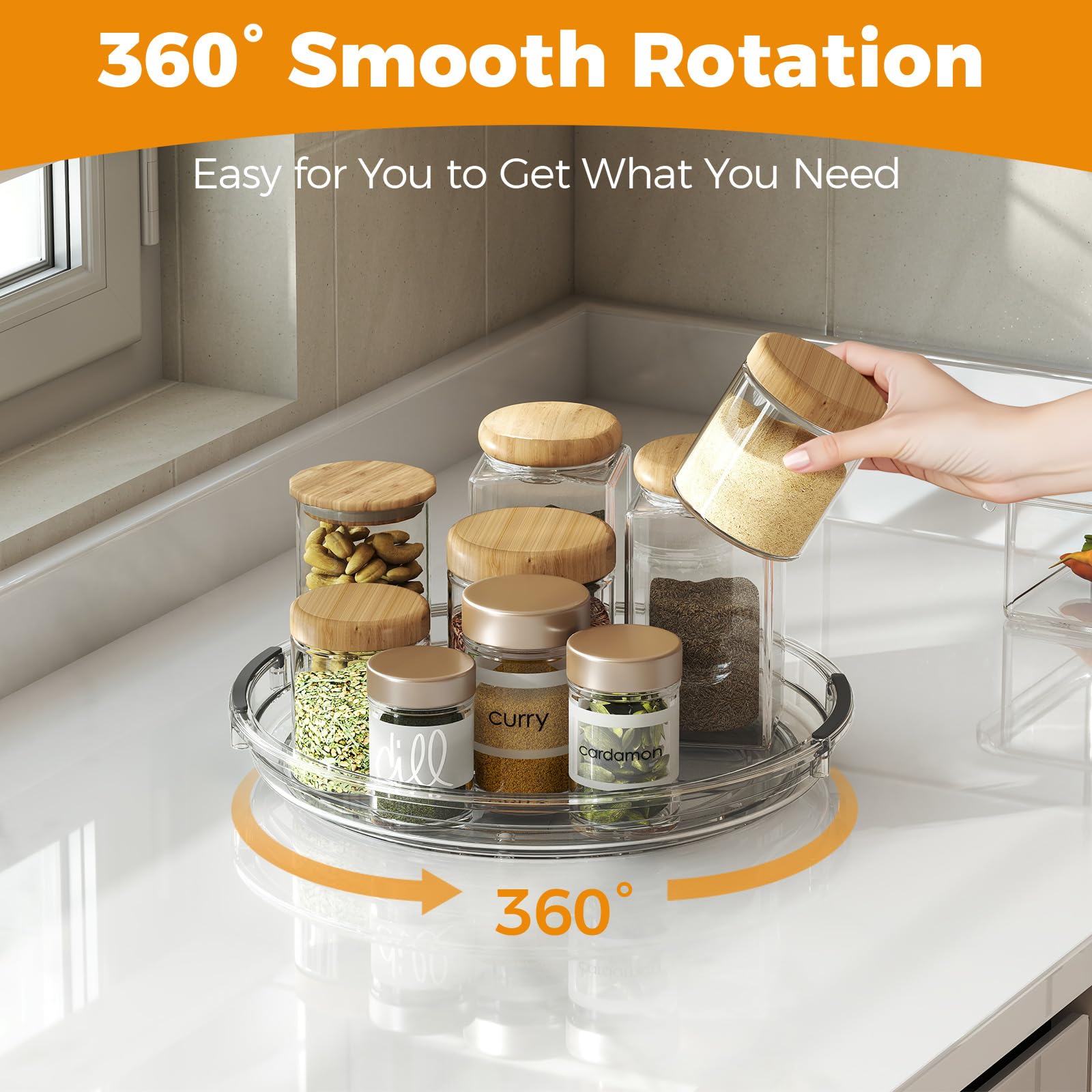 Pantasia Lazy Susan raised edge prevents spills during rotation.