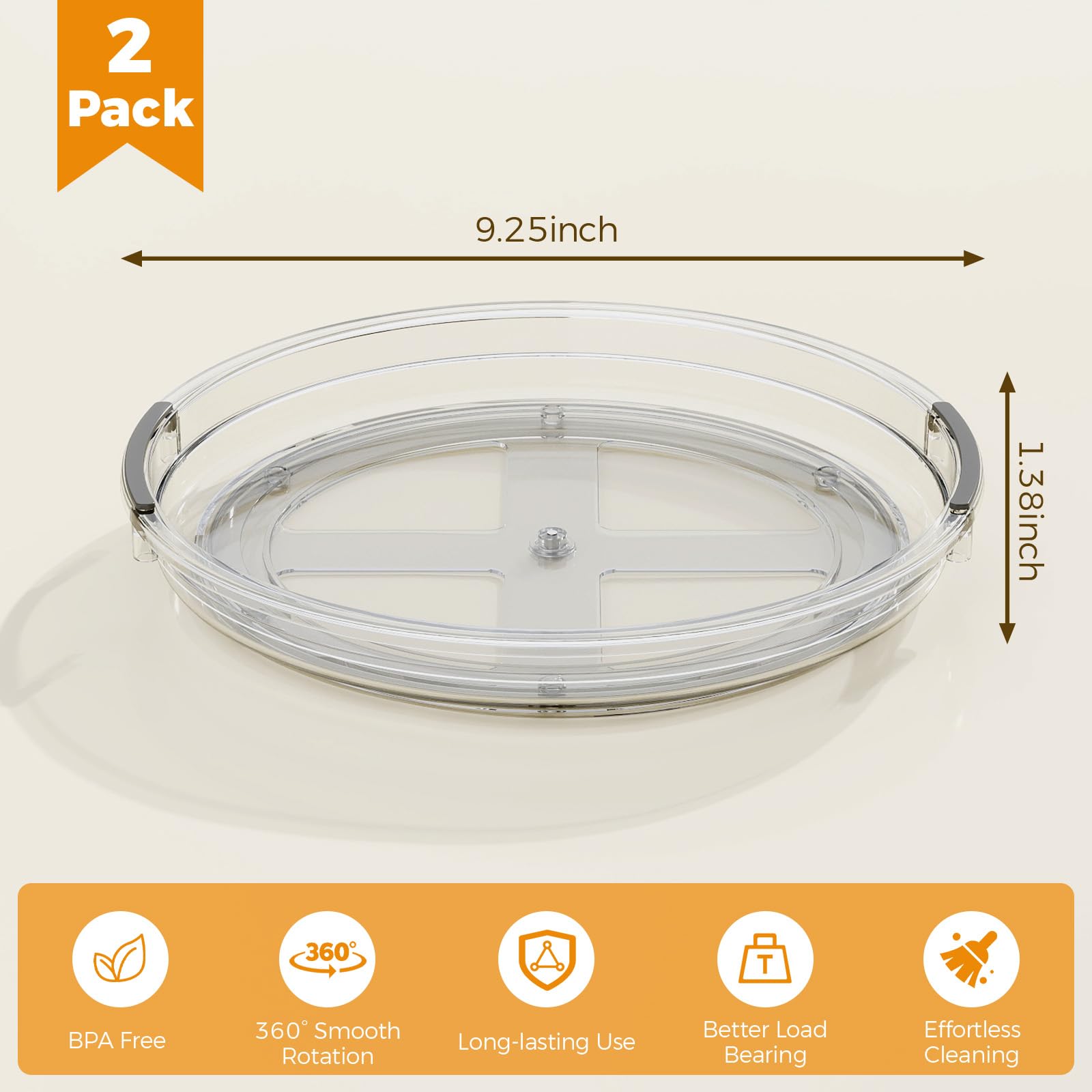 Pantasia Lazy Susan tabletop use keeps surfaces tidy.