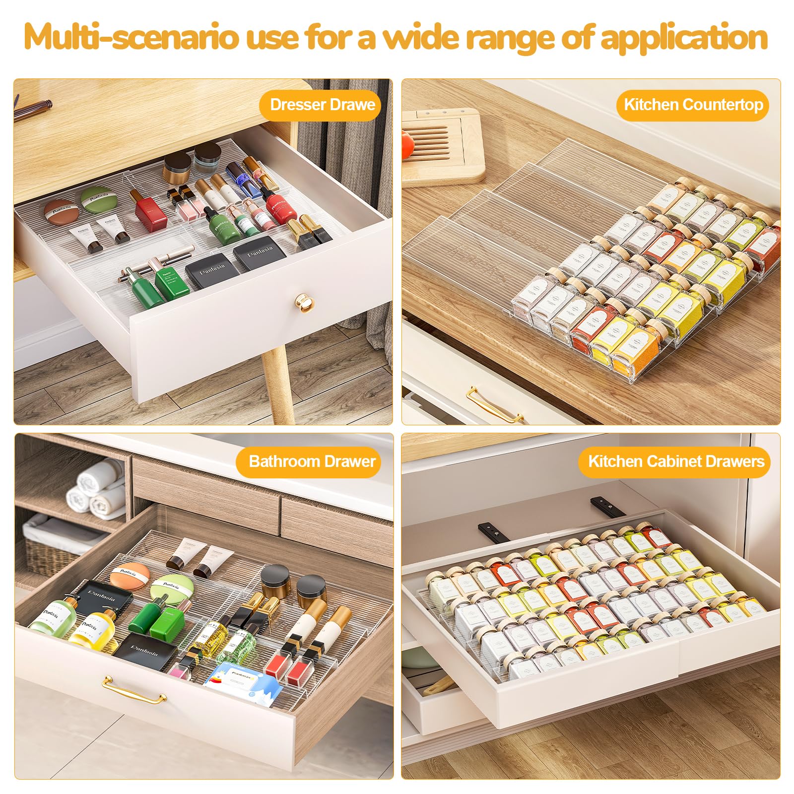Pantasia multipurpose drawer organizer simplifies kitchen and home organization