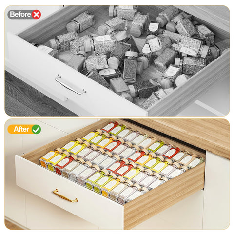 Pantasia smudge-resistant clear acrylic design keeps spices clean and visible