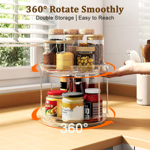 Pantasia stackable lazy susan three-tier maximizes cabinet space