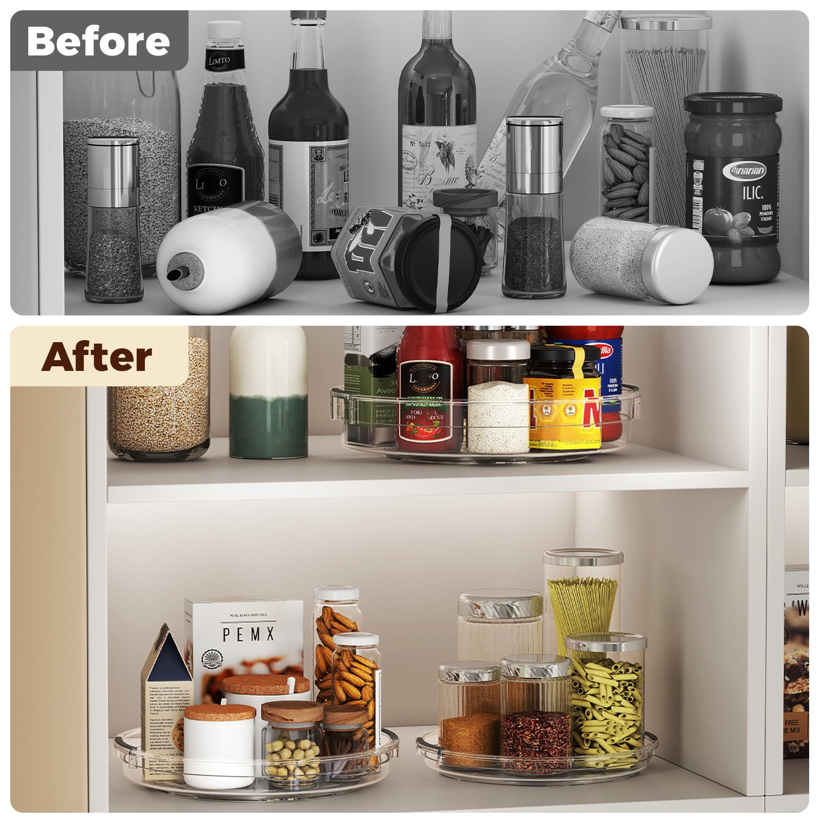 Pantasia on kitchen countertop illustrating versatile storage options