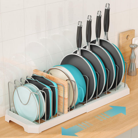 Pantasia pot organizer with U-shaped dividers prevents tipping