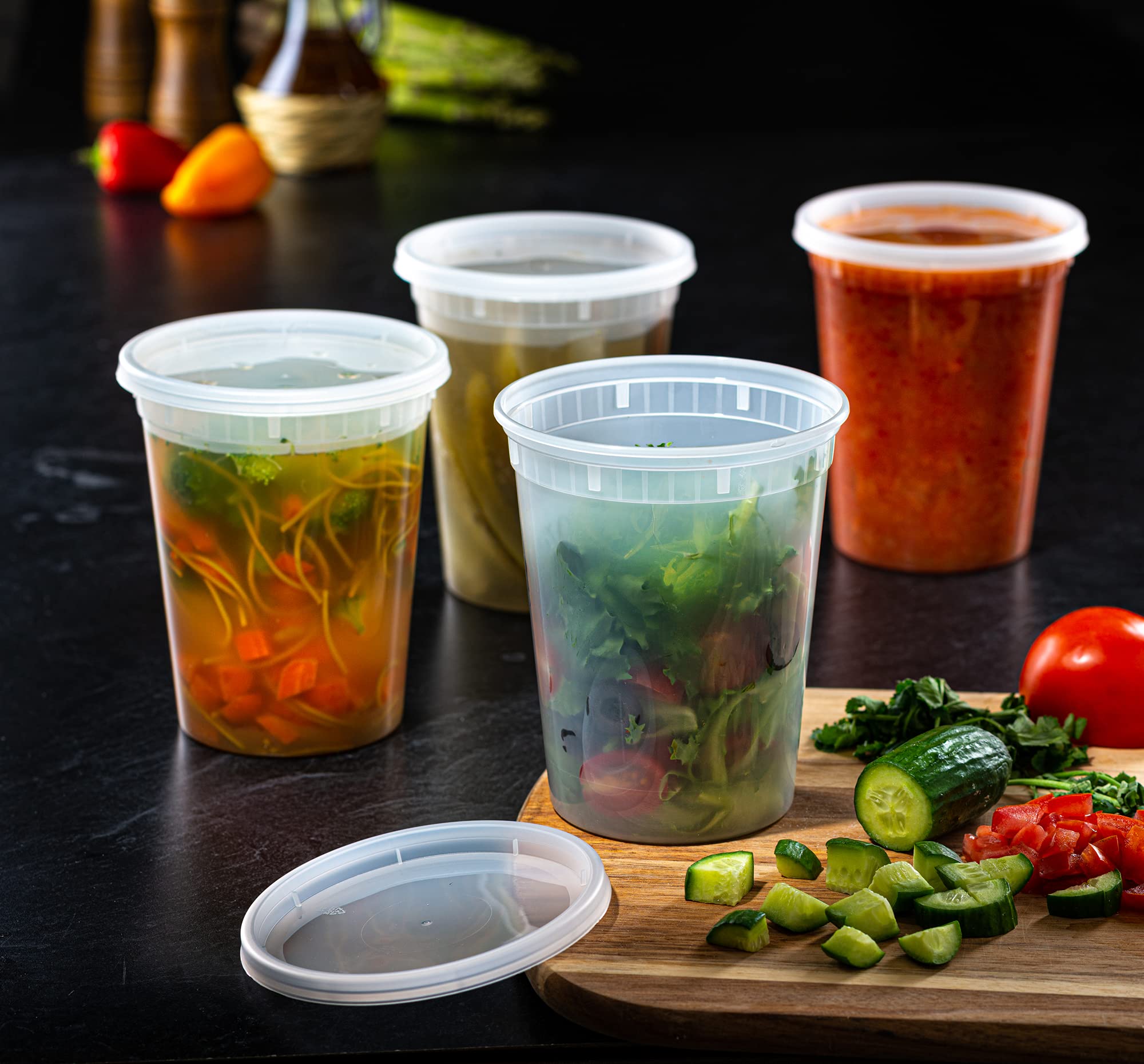 Pantry Value 32 oz container featured in meal-prep setup for portions.