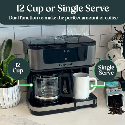 Pantrymade Deluxe single-serve brewer ready for quick, personalized cups.