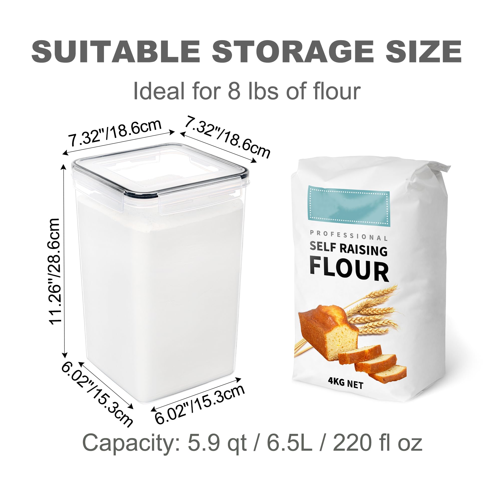 PANTRYSTAR clear stackable dry food container for beans, rice, and snacks