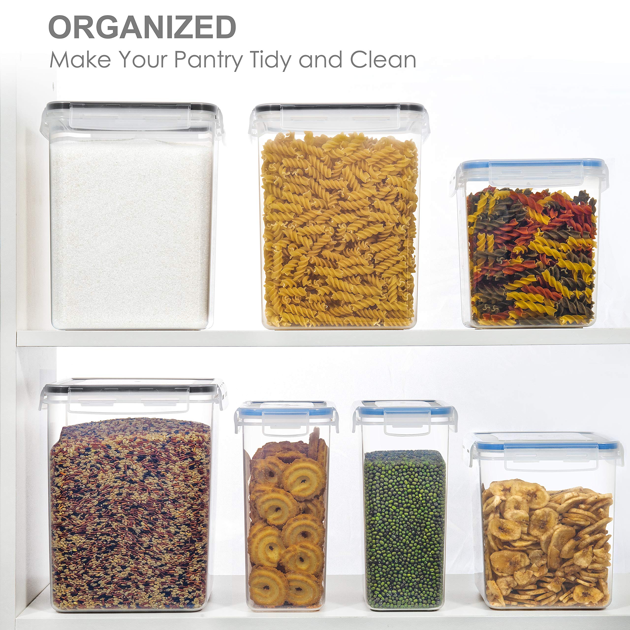 PantryStar includes labels and measuring cups for easy portioning