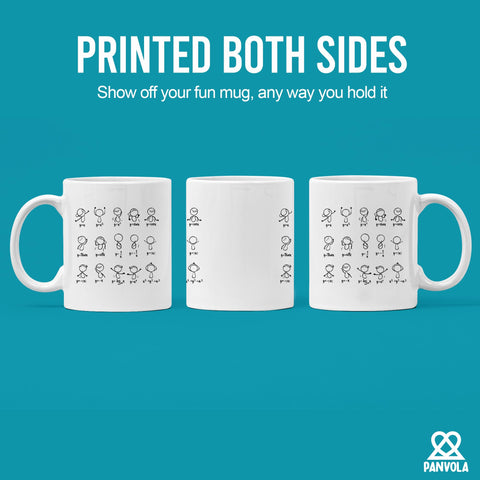 Panvola algebra quote mug with humor design, a playful classroom conversation starter.