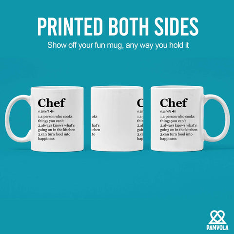Panvola Chef Definition Mug, glossy finish enhances color and display.