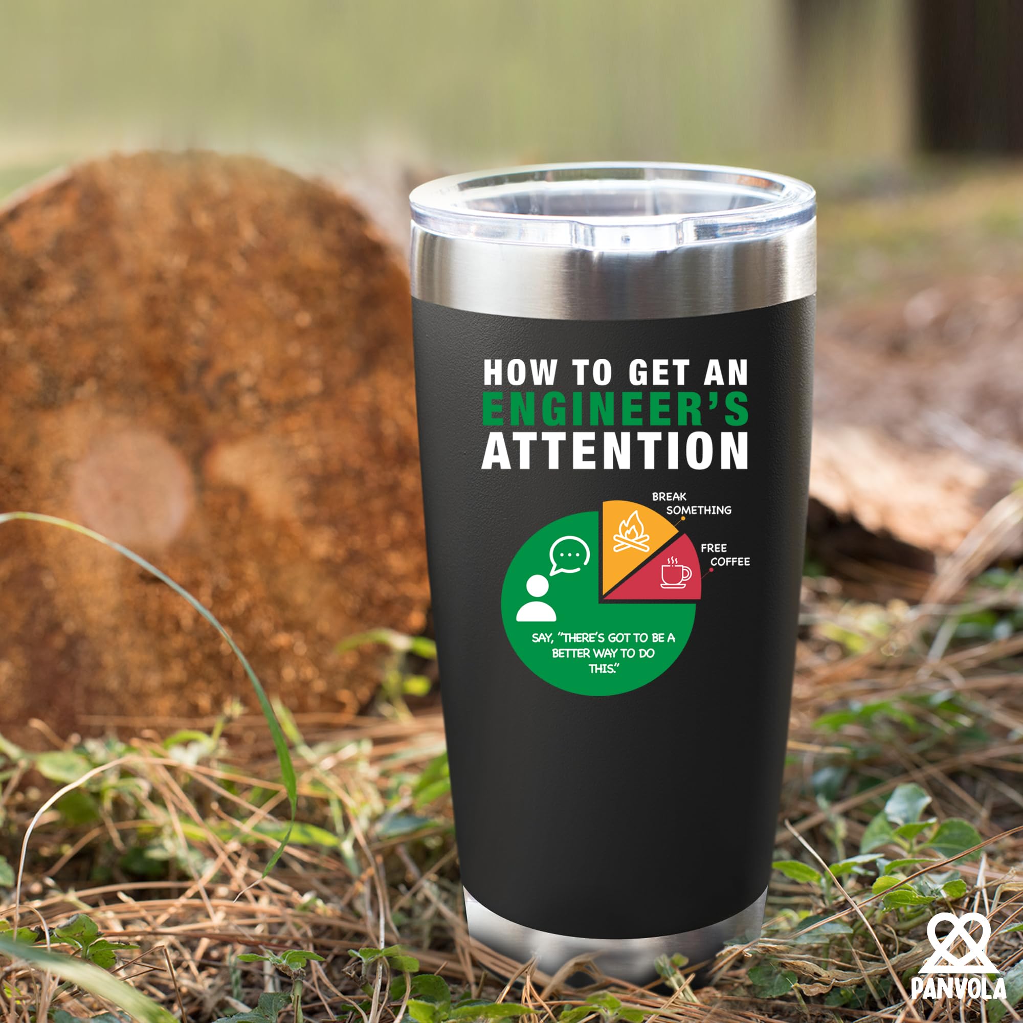 Panvola engineer gift tumbler blends humor with practical everyday use.