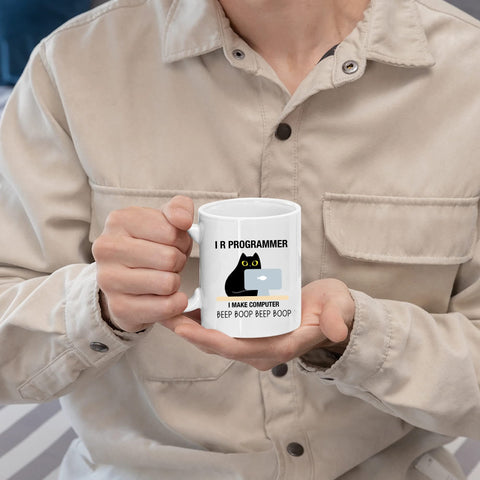 Panvola I R Programmer mug left-handed print for versatility