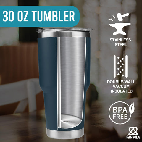 Panvola I'd Rather Be Fishing tumbler blue vacuum insulated for lasting temperature