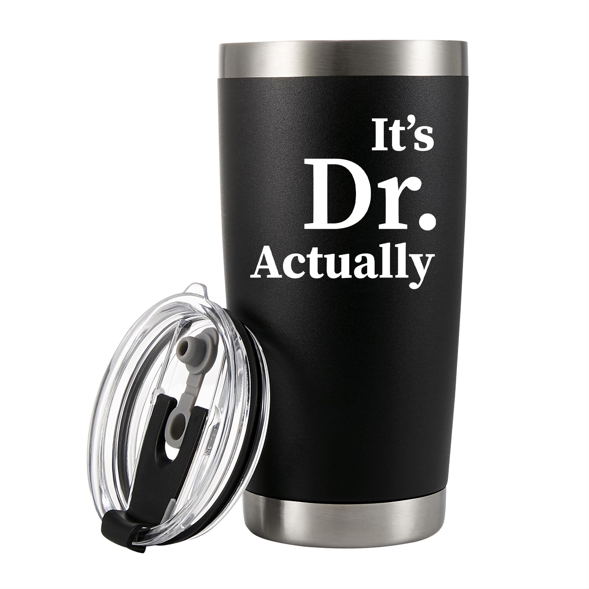 Panvola It's Dr Actually Doctor Graduation Gift tumbler with straw lid for on-the-go hydration