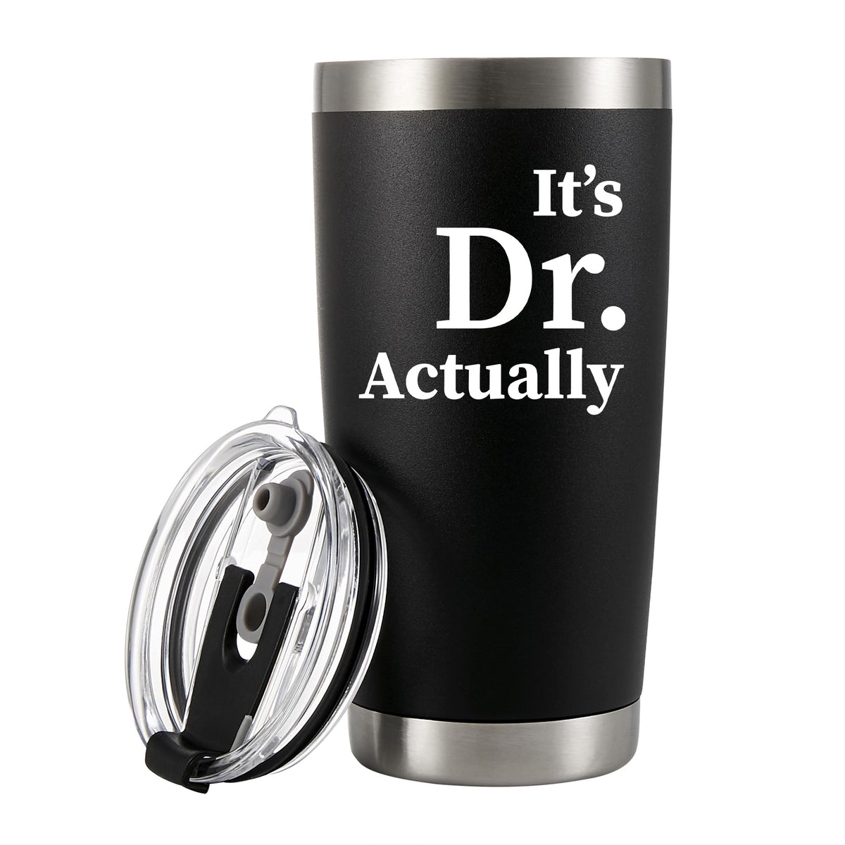 Panvola It's Dr Actually Doctor Graduation Gift tumbler with straw lid for on-the-go hydration