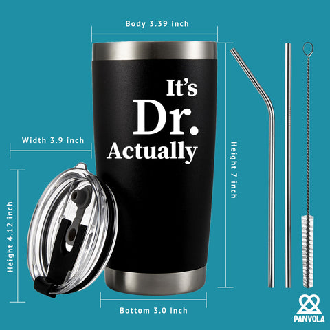 Panvola It's Dr Actually Doctor Graduation Gift tumbler ideal for travel and work