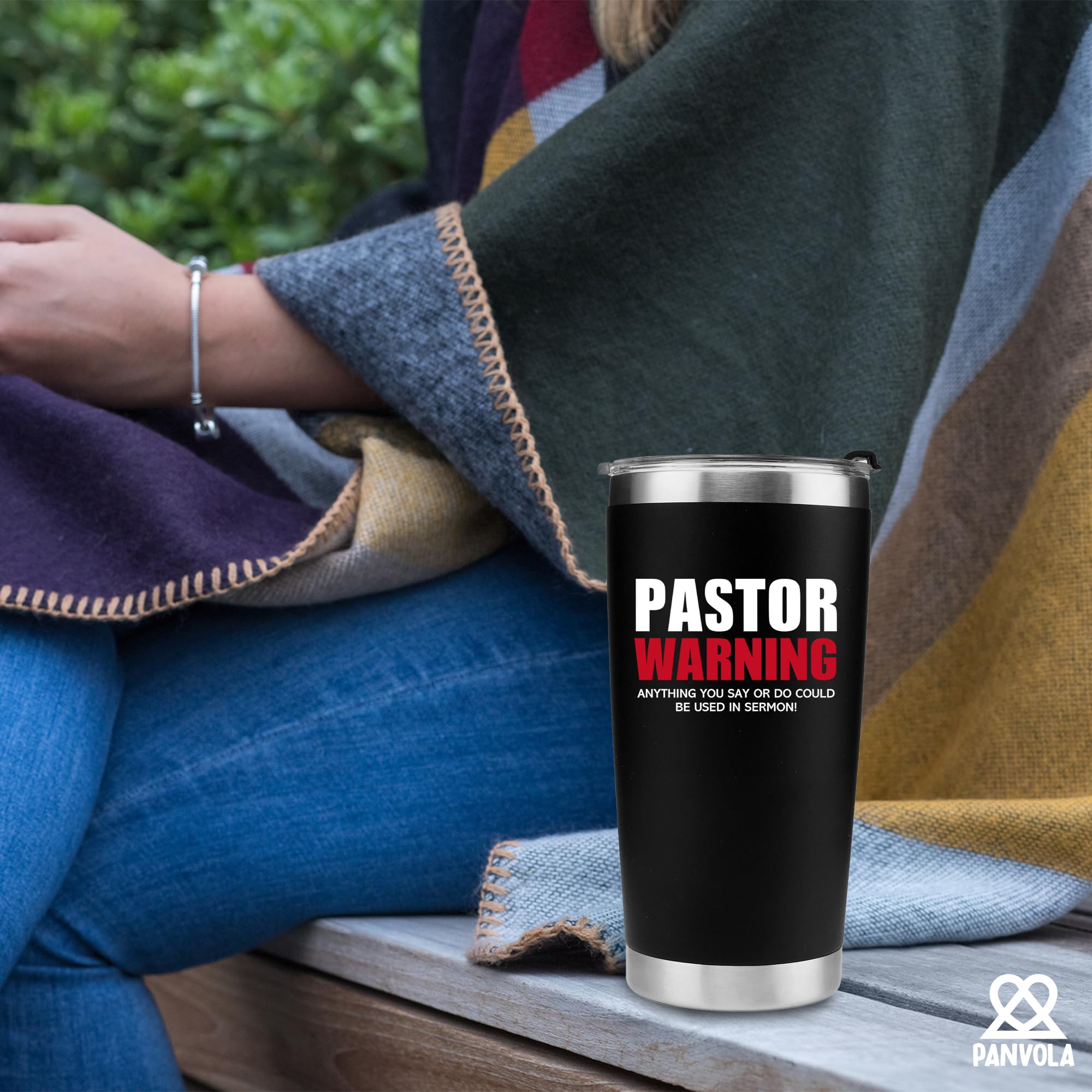 Panvola stainless steel tumbler is BPA-free and built to travel.